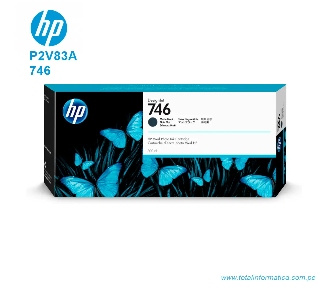 TINTA HP 746 MATTE BLACK 300ML ( P2V83A ) PARA Z6 Z9 - imagen 1