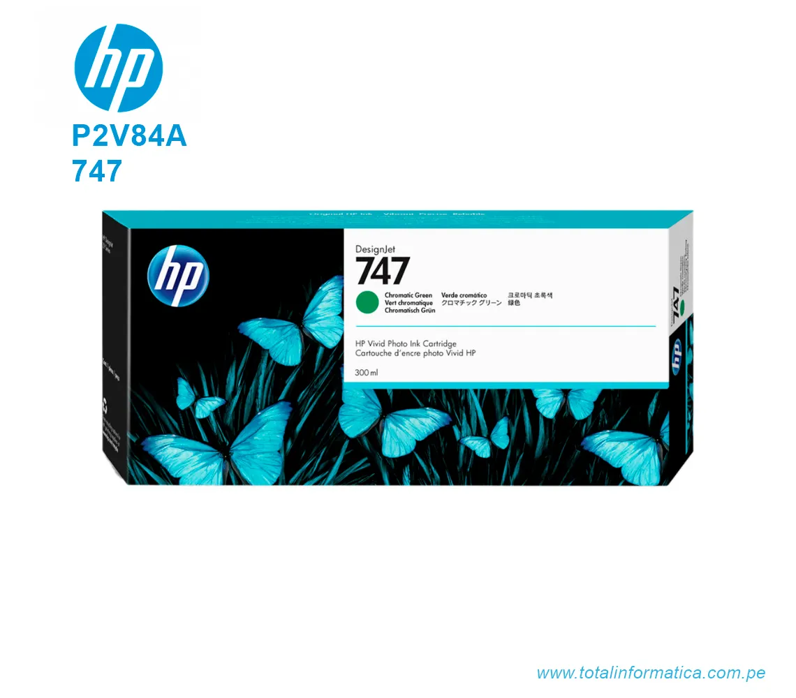TINTA HP 747 CHROMATIC GREEN 300ML ( P2V84A ) PARA Z6 Z9 - imagen 1