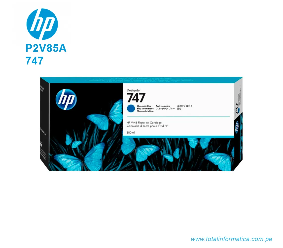TINTA HP 747 CHROMATIC BLUE 300ML ( P2V85A ) PARA Z6 Z9 - imagen 1