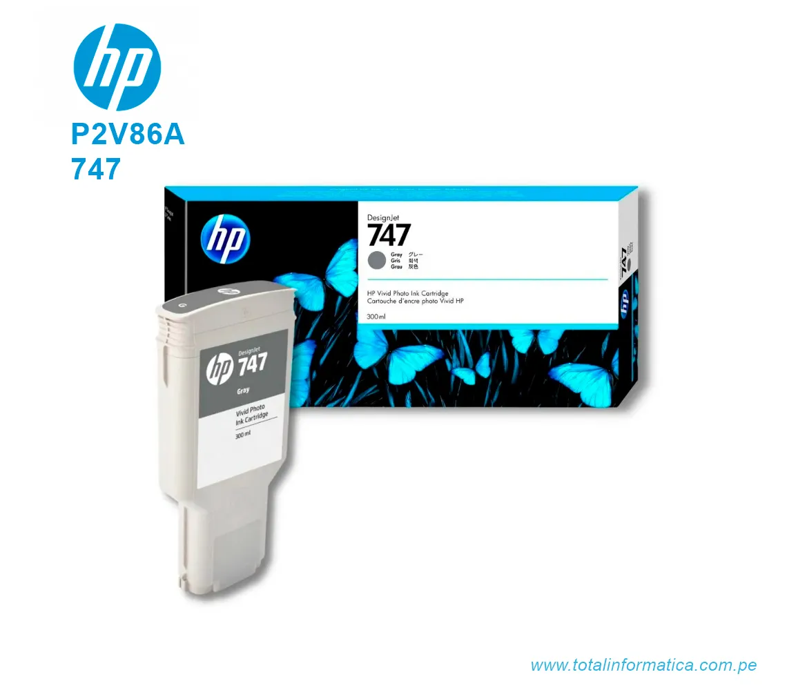 TINTA HP 747 GRAY 300ML ( P2V86A ) PARA Z6 Z9 - imagen 2