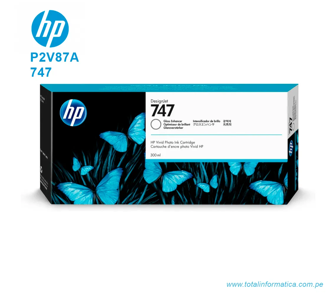 TINTA HP 747 GLOSS ENHANCER 300ML ( P2V87A ) PARA Z6 Z9 - imagen 1