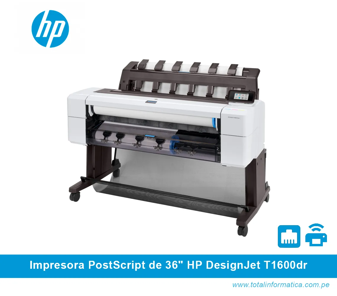 IMPRESORA PLOTTER HP DESIGNJET T1600DR de 36" PostScript, 3EK13A, A4-A0 - imagen 2