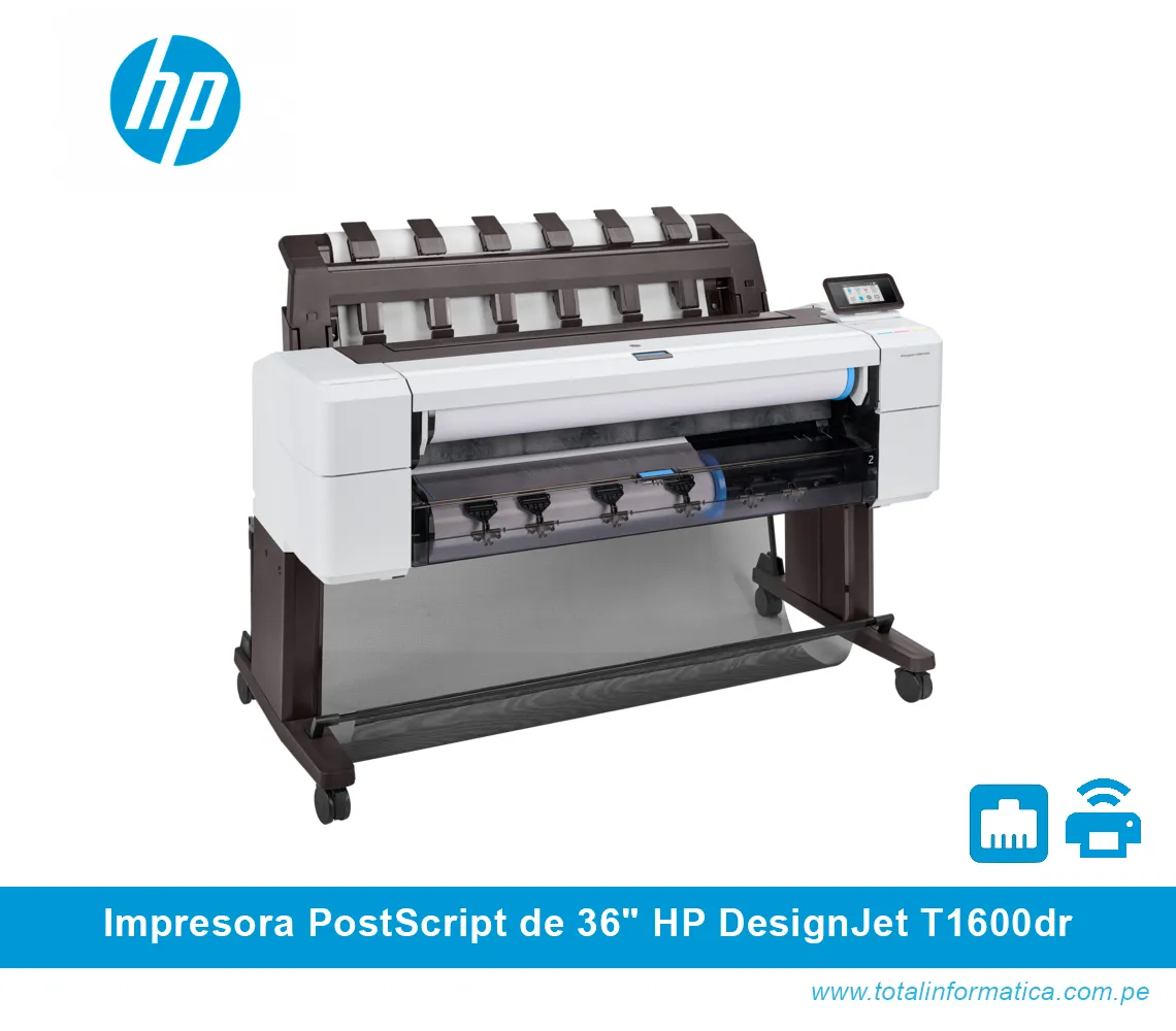 IMPRESORA PLOTTER HP DESIGNJET T1600DR de 36" PostScript, 3EK13A, A4-A0 - imagen 3