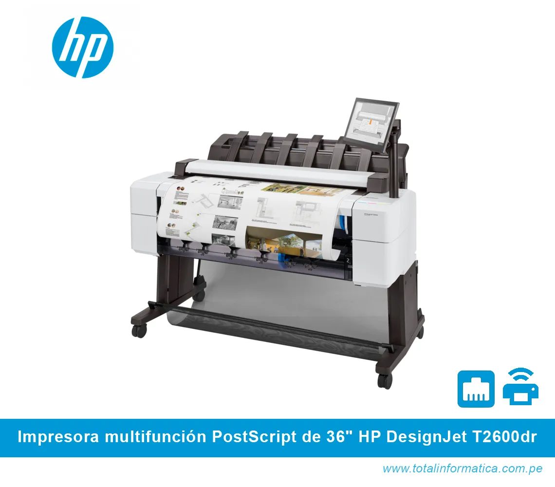IMPRESORA PLOTTER HP DESIGNJET T2600DR DE 36", 3EK15A, A4-A0 - imagen 2