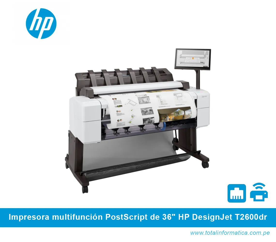 IMPRESORA PLOTTER HP DESIGNJET T2600DR DE 36", 3EK15A, A4-A0 - imagen 3