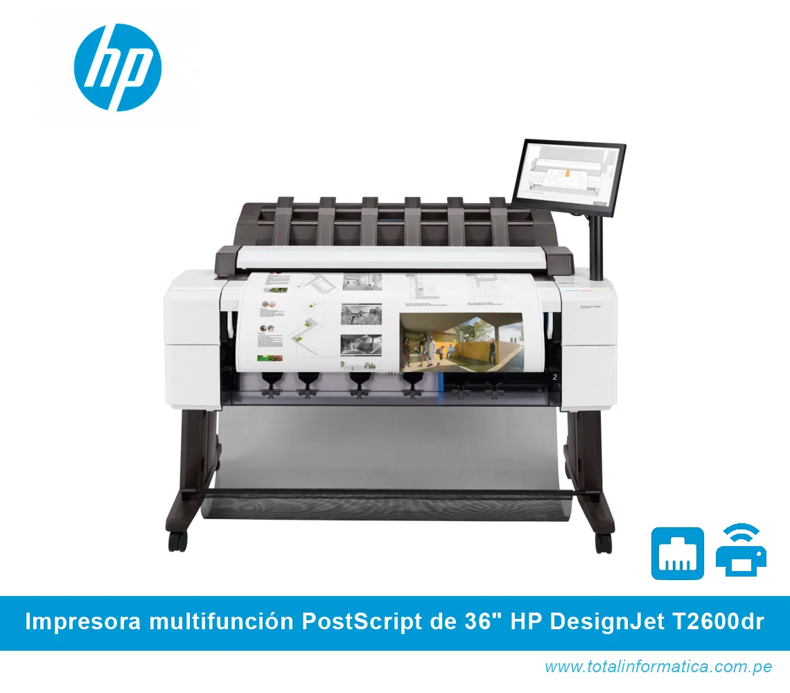 IMPRESORA PLOTTER HP DESIGNJET T2600DR DE 36", 3EK15A, A4-A0 - imagen 1