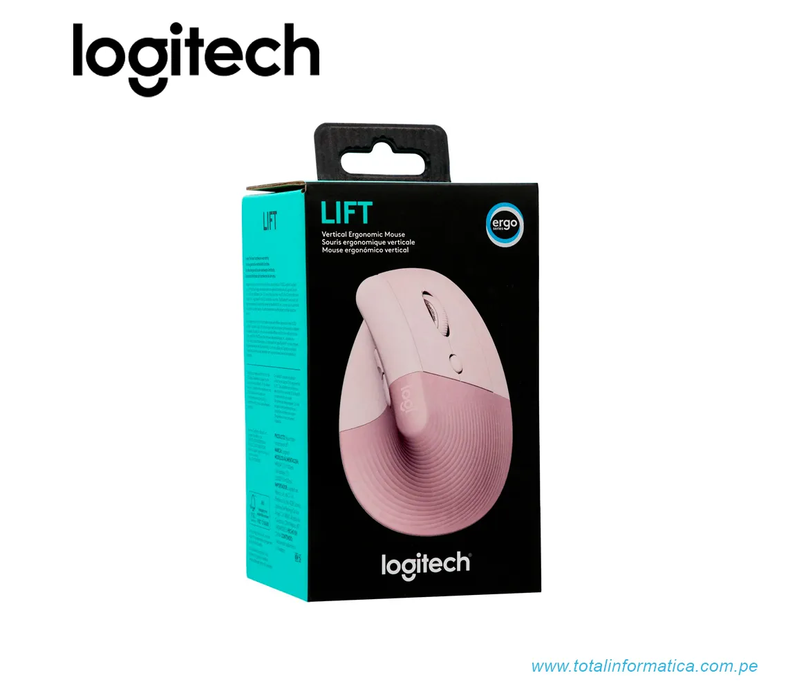 MOUSE LOGITECH LIFT VERTICAL, INALAMBRICO/BLUETOOTH, ROSA(910-006472) - imagen 4
