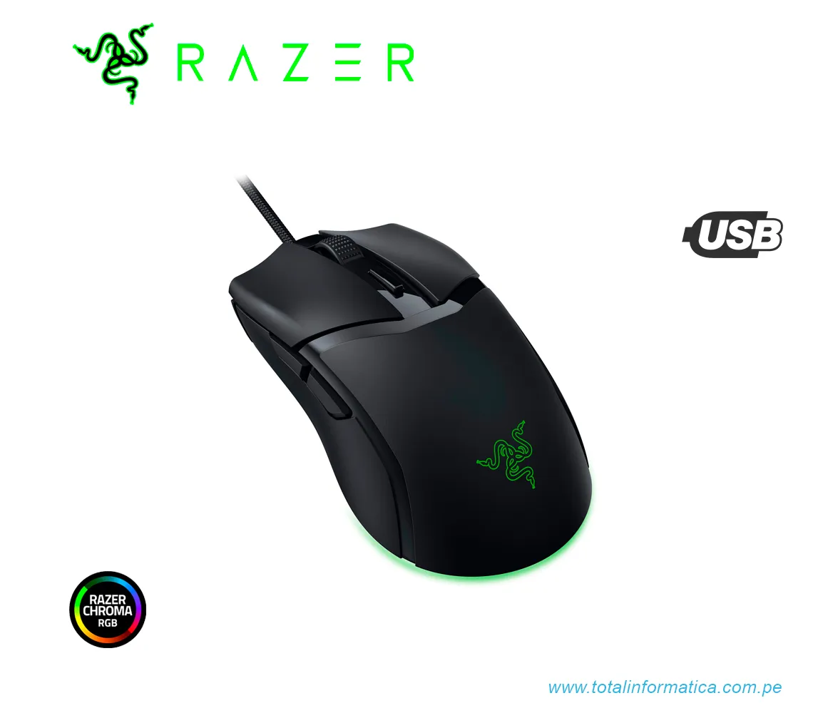 MOUSE GAMING RAZER COBRA , 8500 DPI, SWITCH OPTICO, RGB, CABLE SPEEDFLEX, NEGRO(RZ01-04650100-R3U1) - imagen 1