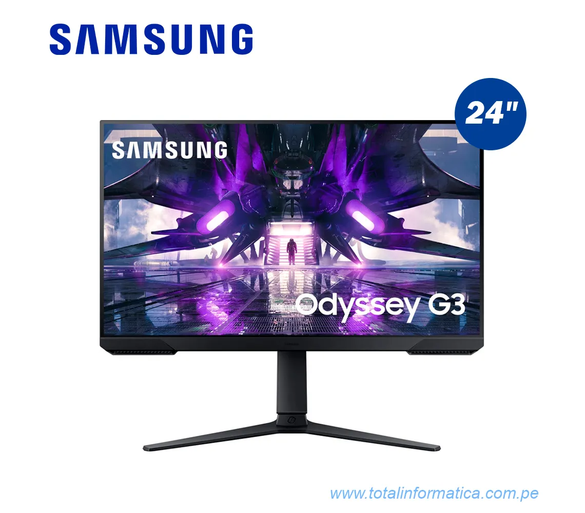 MONITOR SAMSUNG GAMING ODYSSEY G3 24" LED LS24AG320NLXPE, 165GHZ, HDMI - imagen 1