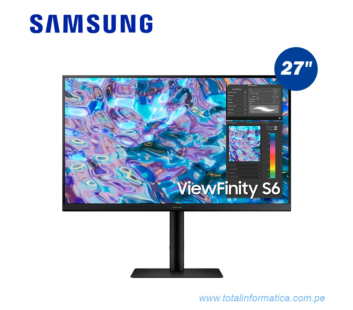MONITOR SAMSUNG 27" VIEWFINITY S6 LS27B610EQNXZA, 75HZ, 2HDMI, 5MS - imagen 1