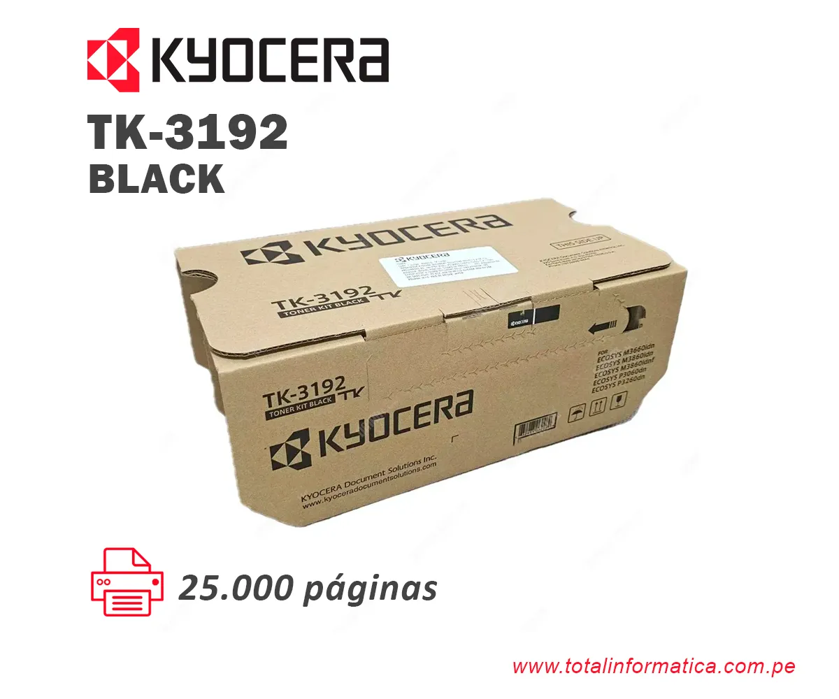 TONER KYOCERA TK-3192 BLACK, 25,000 PÁGINAS - imagen 1