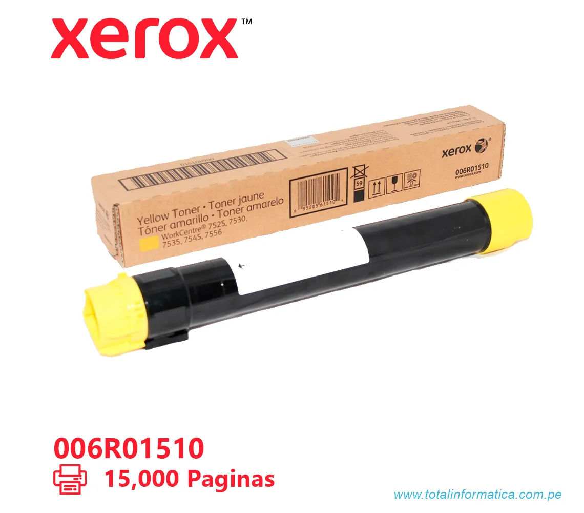 TONER XEROX ( 006R01510 ) WORKCENTRE 7525, 7556, YELLOW, 15K PAG - imagen 1