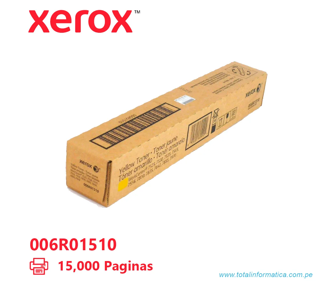 TONER XEROX ( 006R01510 ) WORKCENTRE 7525, 7556, YELLOW, 15K PAG - imagen 2