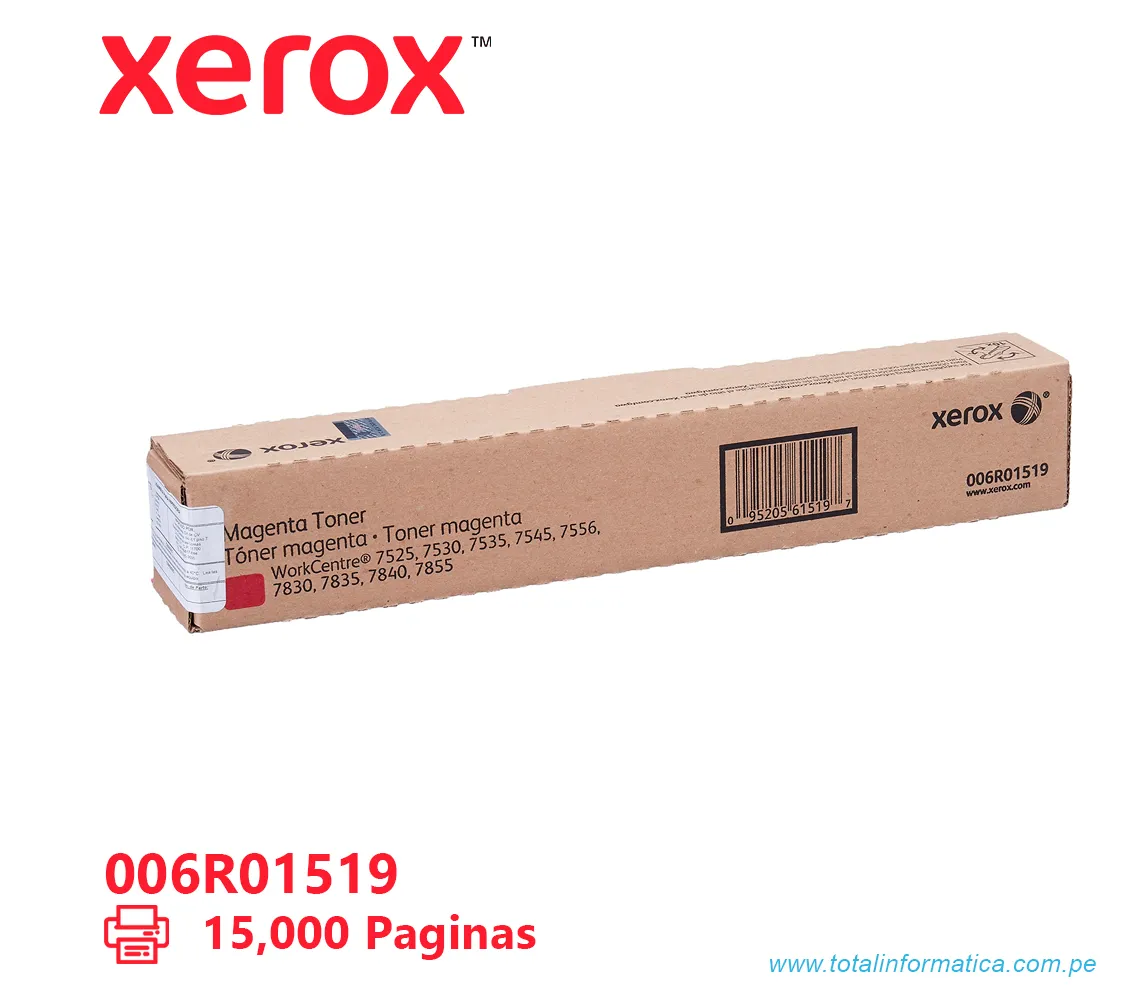 TONER XEROX ( 006R01519 ) WORKCENTRE 7500, 7556, MAGENTA, 15K PAG - imagen 1
