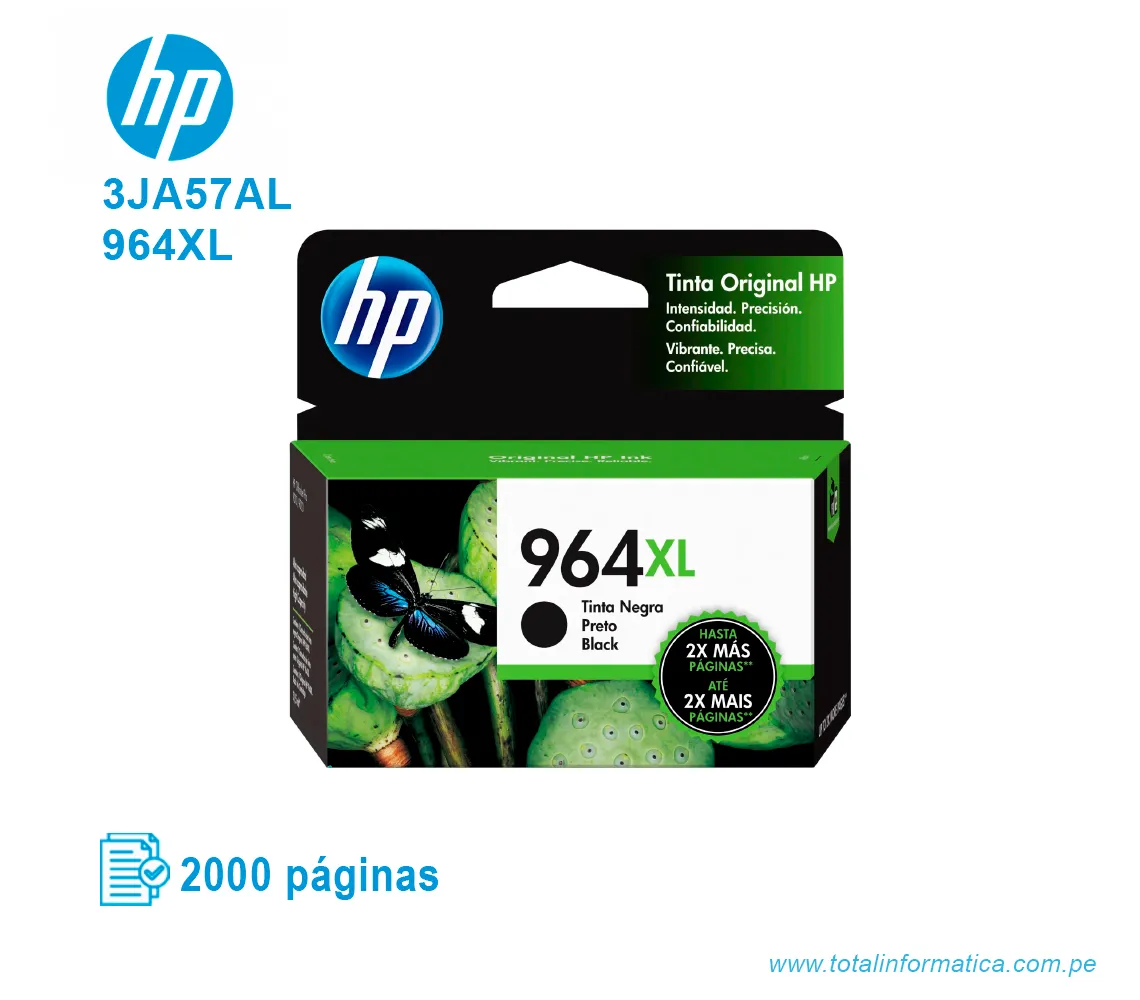 TINTA HP 964XL BLACK ( 3JA57AL ) OJP 9010, 2000 PGS - imagen 1