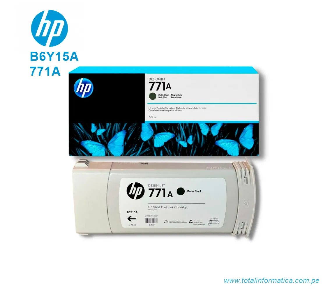 TINTA HP 771A B6Y15A MATTE BLACK ( CE037A ) 775 ML - imagen 2
