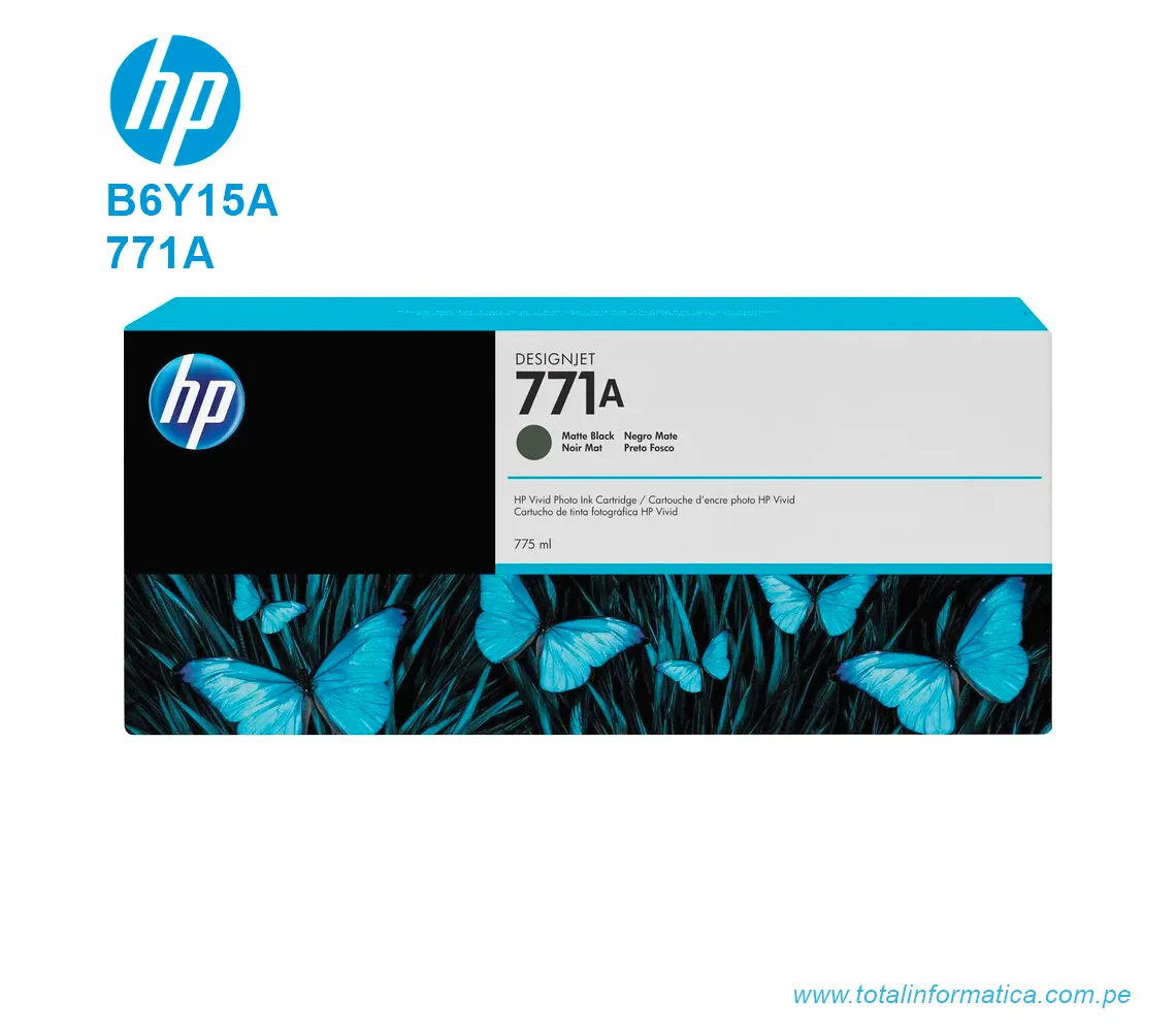 TINTA HP 771A B6Y15A MATTE BLACK ( CE037A ) 775 ML - imagen 1
