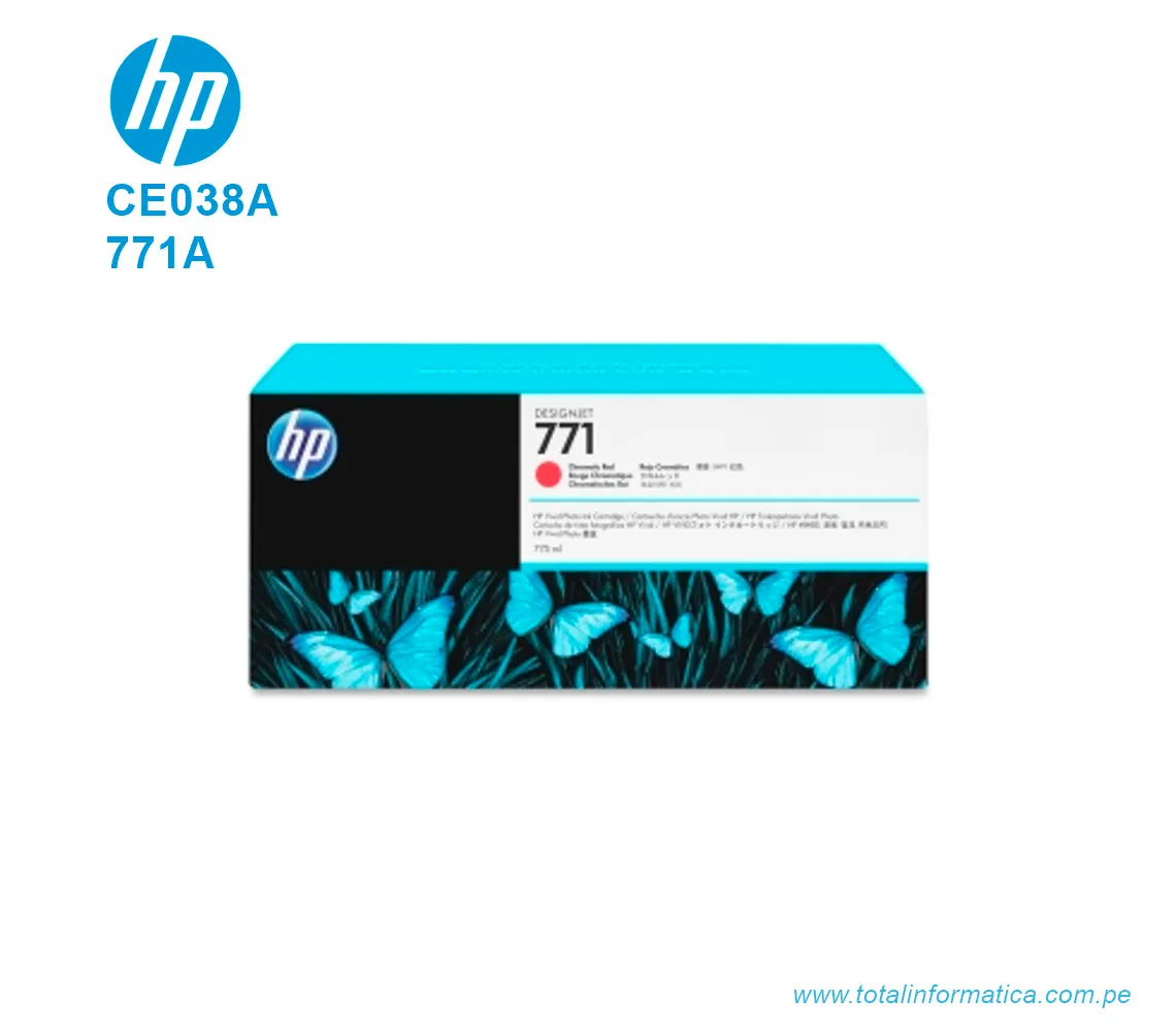 TINTA HP 771A B6Y16A CHROMTC RED ( CE038A ) 775 ML - imagen 1