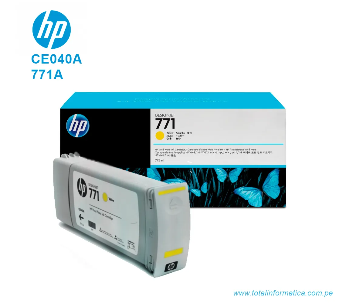 TINTA HP 771A B6Y18A YELLOW ( CE040A ) 775ML  - imagen 2