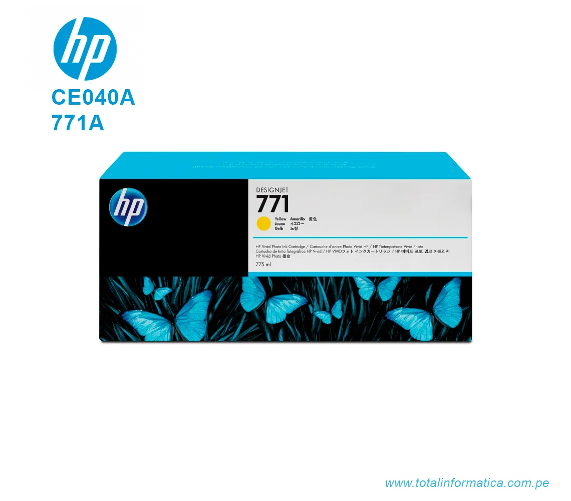 TINTA HP 771A B6Y18A YELLOW ( CE040A ) 775ML  - imagen 1