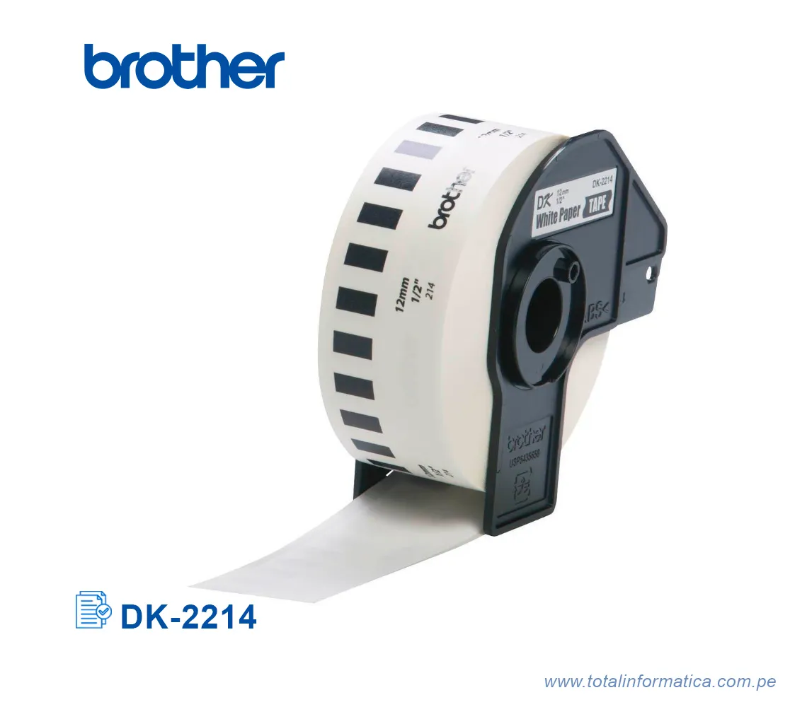 ROLLO CONTINUO BROTHER DK-2214/DK2214 1/2", 12 MM X 30.4 M - imagen 2