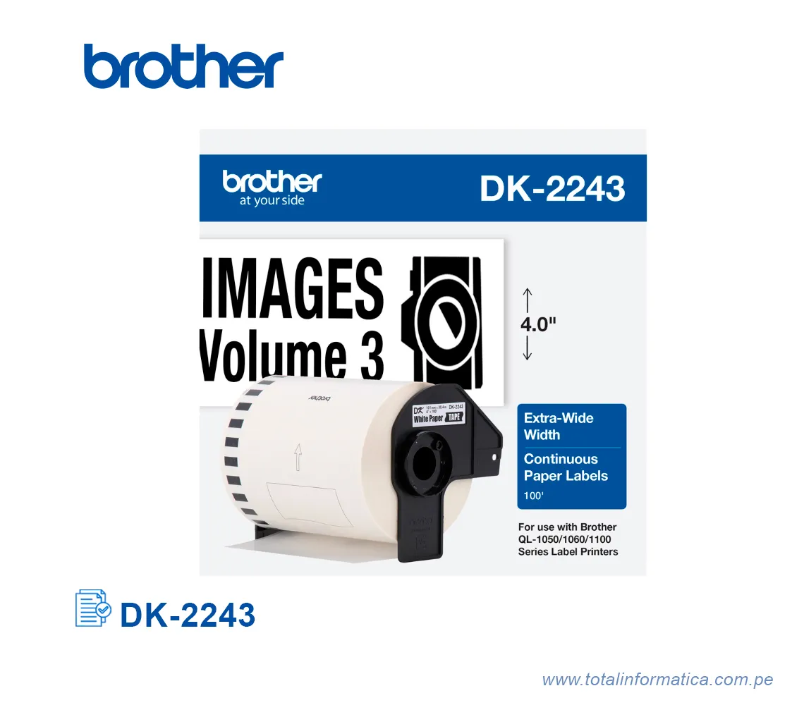 CINTA BROTHER DK-2243 BLACK, QL-1060N - imagen 1