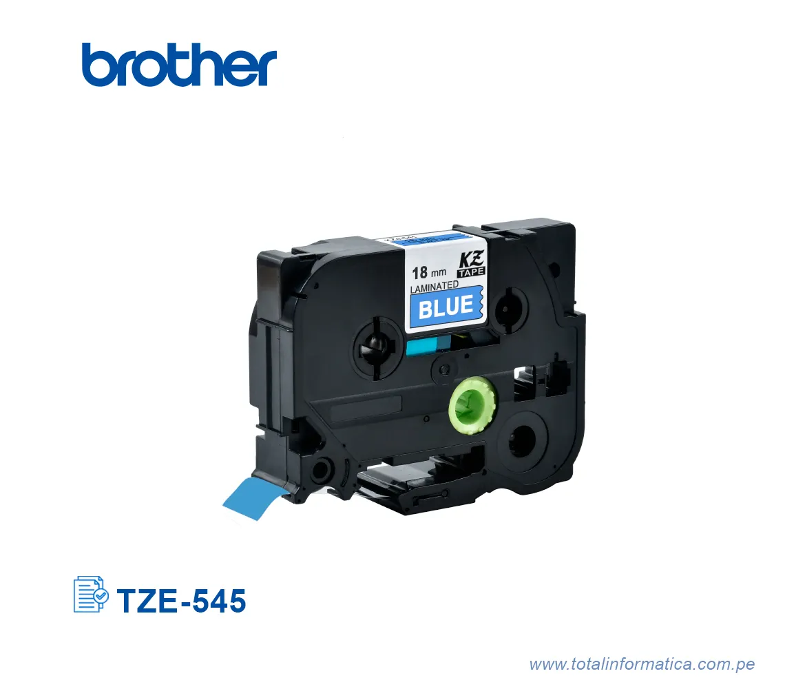 CINTA BROTHER TZE-545 WHITE ON BLUE 3/4" - imagen 2