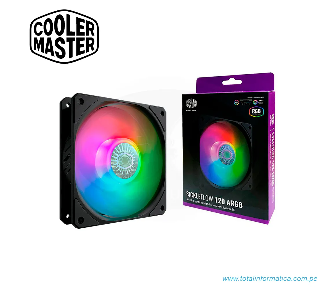 VENTILADOR COOLER MASTER SICKLEFLOW 120 ARGB - imagen 1