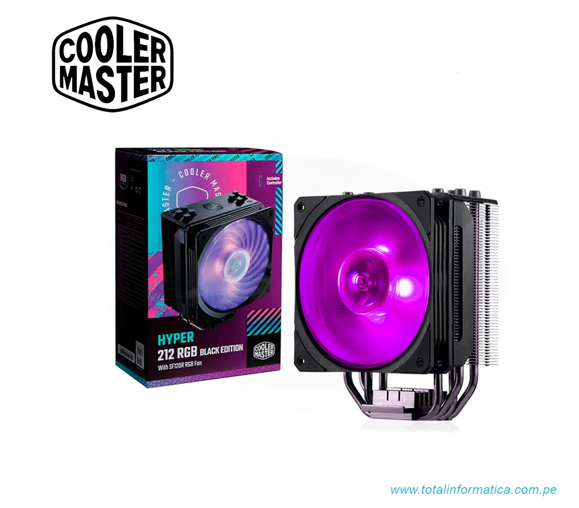 COOLER CPU COOLER MASTER HYPER 212 RGB BLACK EDITION WITH LGA1700 - imagen 1