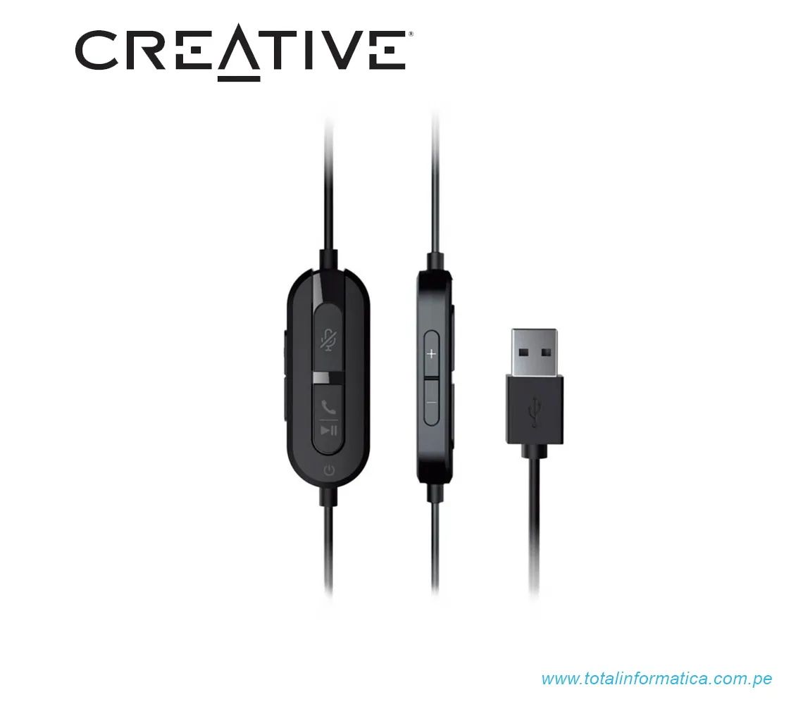 AUDIFONO CON MICROFONO CREATIVE CHAT USB-C, NOISE-CANCELLING MUTE, COLOR NEGRO(51EF0980AA000) - imagen 3