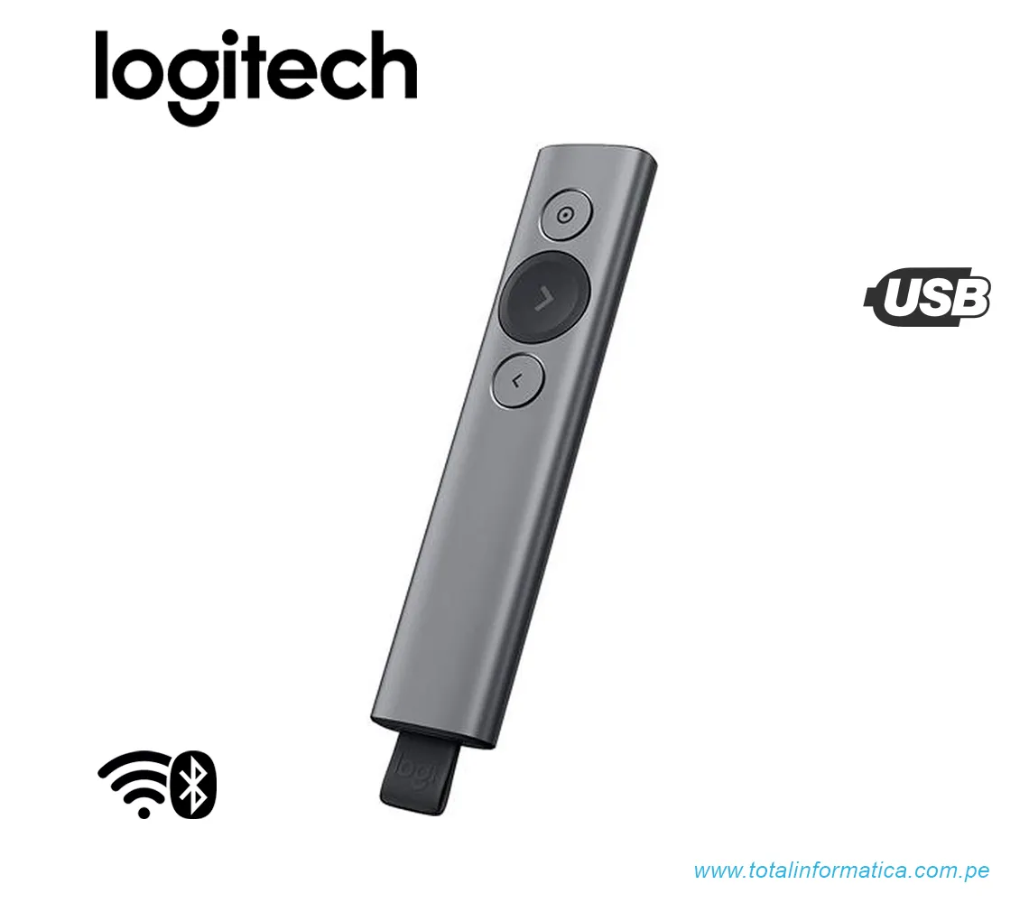 PUNTERO LOGITECH SPOTLIGHT, WIRELESS, GRIS(910-005216) - imagen 1