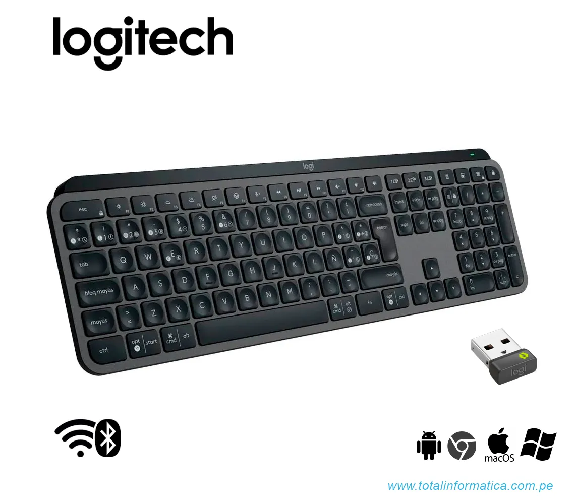 TECLADO LOGITECH MX KEYS X, ILLUMINATED WIRELESS/BLUETOOTH(920-011561) - imagen 1