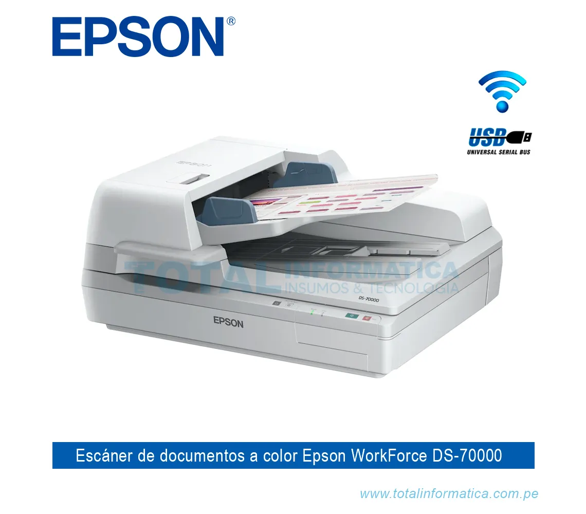 ESCÁNER A COLOR EPSON WORKFORCE DS-70000 A3, 600DPI, 70PPM - imagen 2