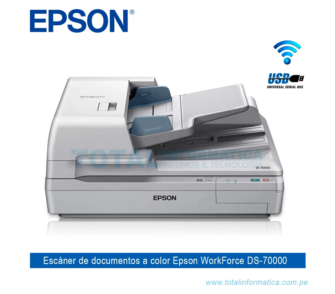ESCÁNER A COLOR EPSON WORKFORCE DS-70000 A3, 600DPI, 70PPM - imagen 1