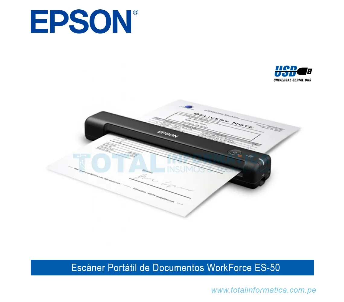 ESCÁNER PORTATIL EPSON WORKFORCE ES-50 A4, 600DPI, 5.5PPM, USB - imagen 2