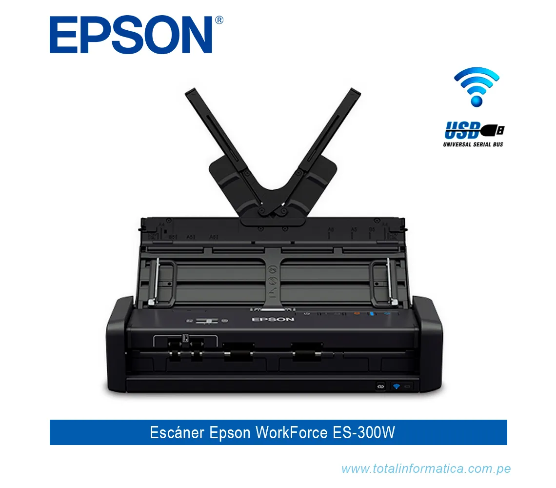 ESCÁNER PORTATIL EPSON WORKFORCE ES-300W A4, 600DPI, 50IPM, WIFI - imagen 1