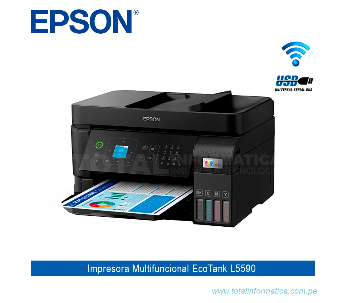 IMPRESORA MULTIFUNCIONAL ECOTANK L5590 WIFI, RED, FAX ( C11CK57303 ) - imagen 2