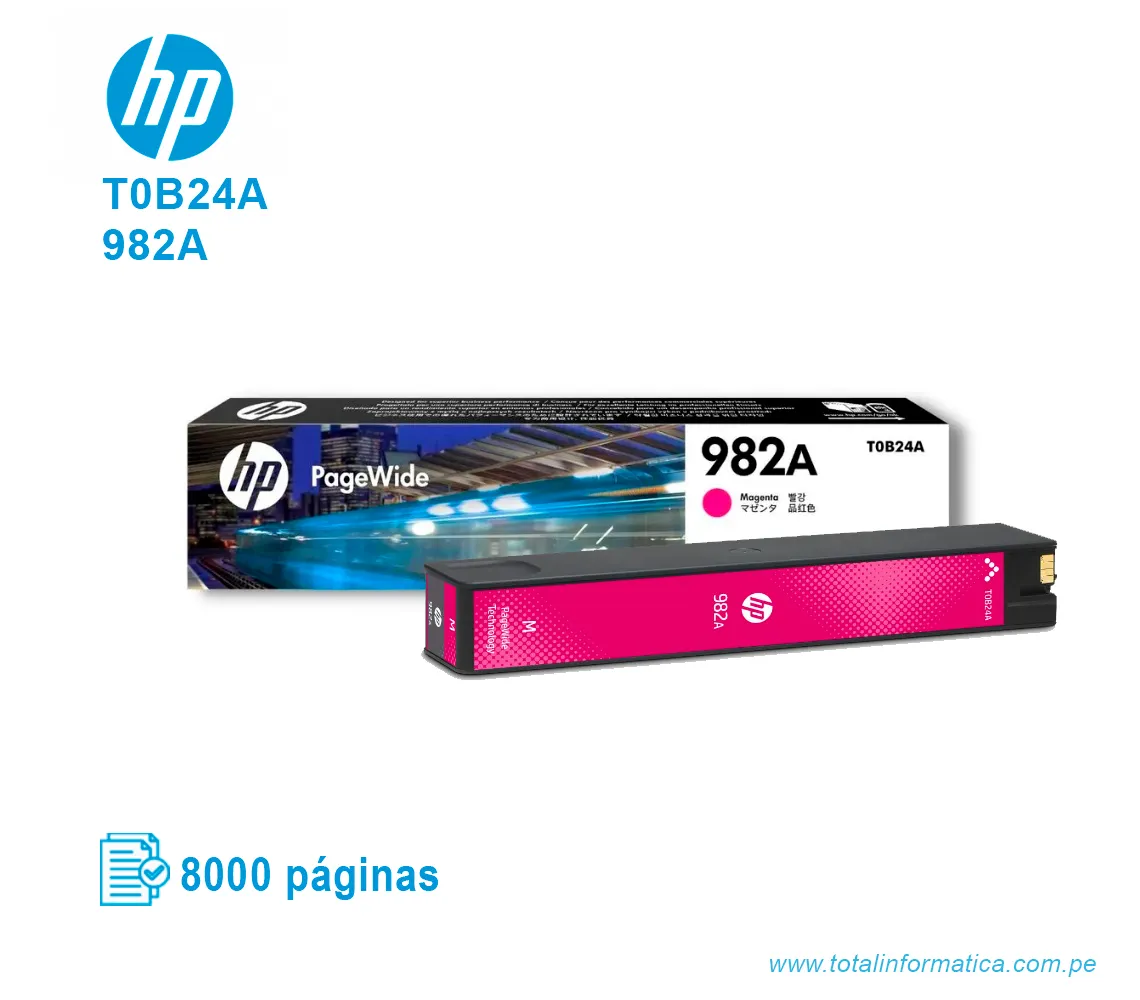 TINTA HP 982A MAGENTA ( T0B24A ) 8,000 PÁG - imagen 2