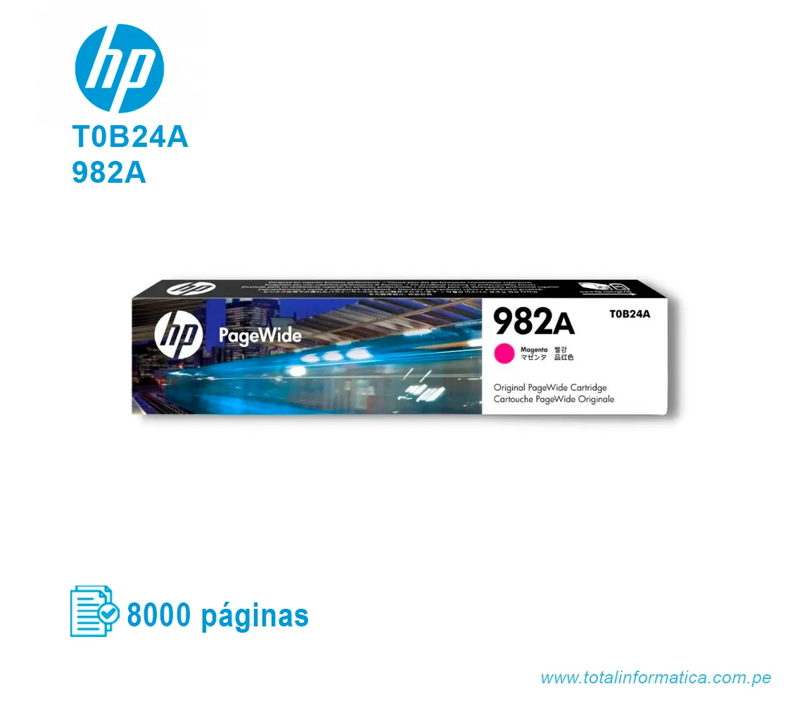 TINTA HP 982A MAGENTA ( T0B24A ) 8,000 PÁG - imagen 1