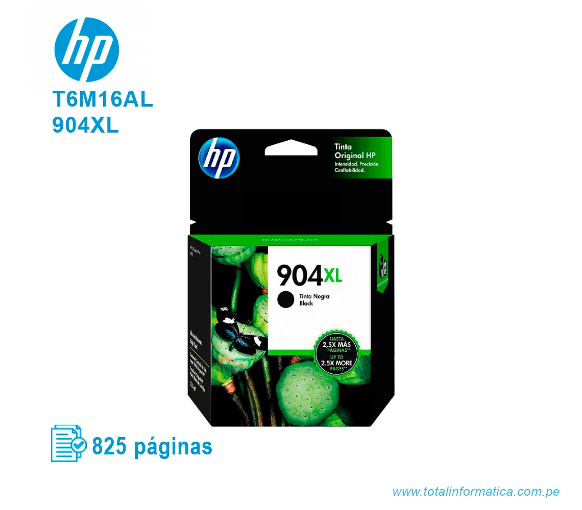 TINTA HP 904XL BLACK ( T6M16AL ) OFFICEJET PRO 6961, 825 PGS - imagen 1