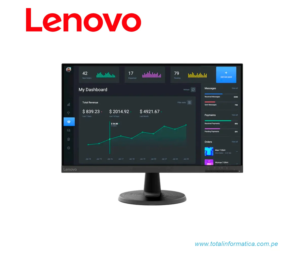 LENOVO MONITOR LED LENOVO THINKVISION C24-40 24" CLASS FULL HD - FREESYNC - 4MS RESPONSE TIME - imagen 1