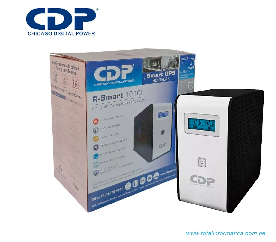 UPS CDP R-SMART 1010I 1000VA/500W, AUTONOMIA 30MIN(R-SMART1010I) - imagen 3