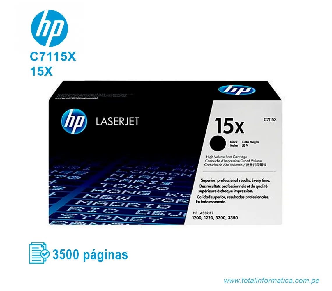 TONER HP 15X BLACK ( C7115X ) LASERJET 1200, 3500 PGS - imagen 1