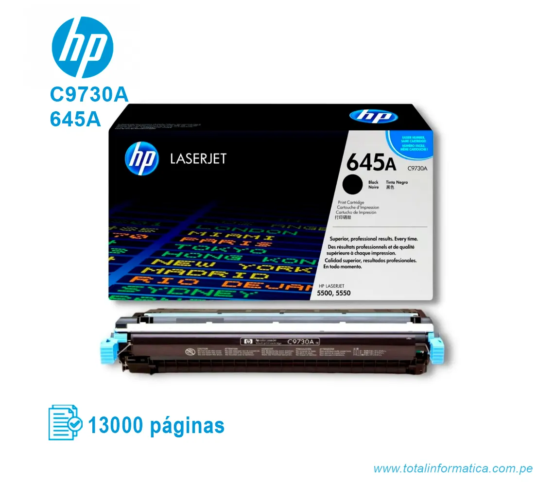 TONER HP 645A BLACK ( C9730A ) LASERJET 5500, 13K PGS - imagen 2