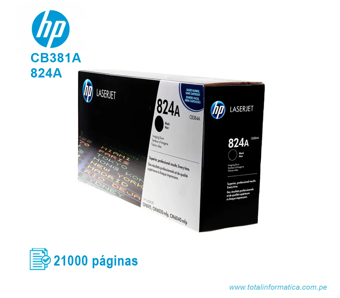 TONER HP 824A CYAN ( CB381A ) LASERJET COLOR CP6015, 21000 PGS - imagen 1