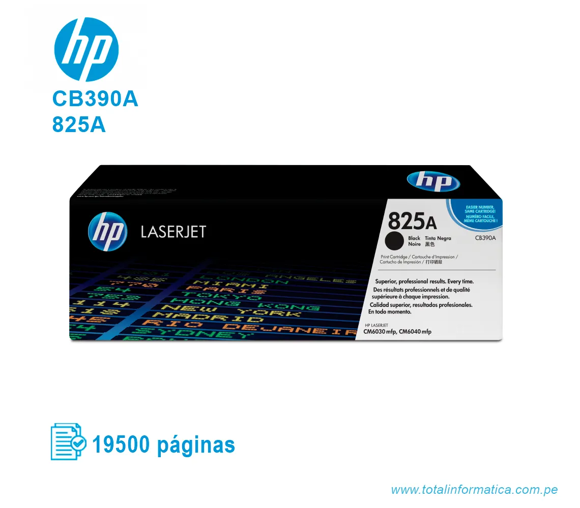 TONER HP 825A BLACK ( CB390A ) LASERJET COLOR CM6030 - imagen 1