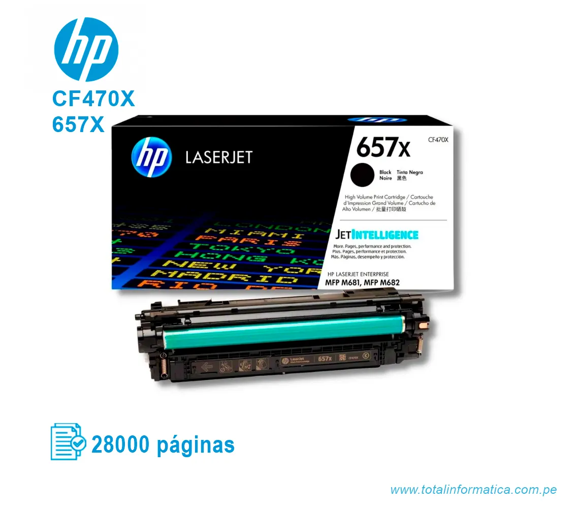 TONER HP 657X BLACK ( CF470X ) LENT M681 28KPG - imagen 2