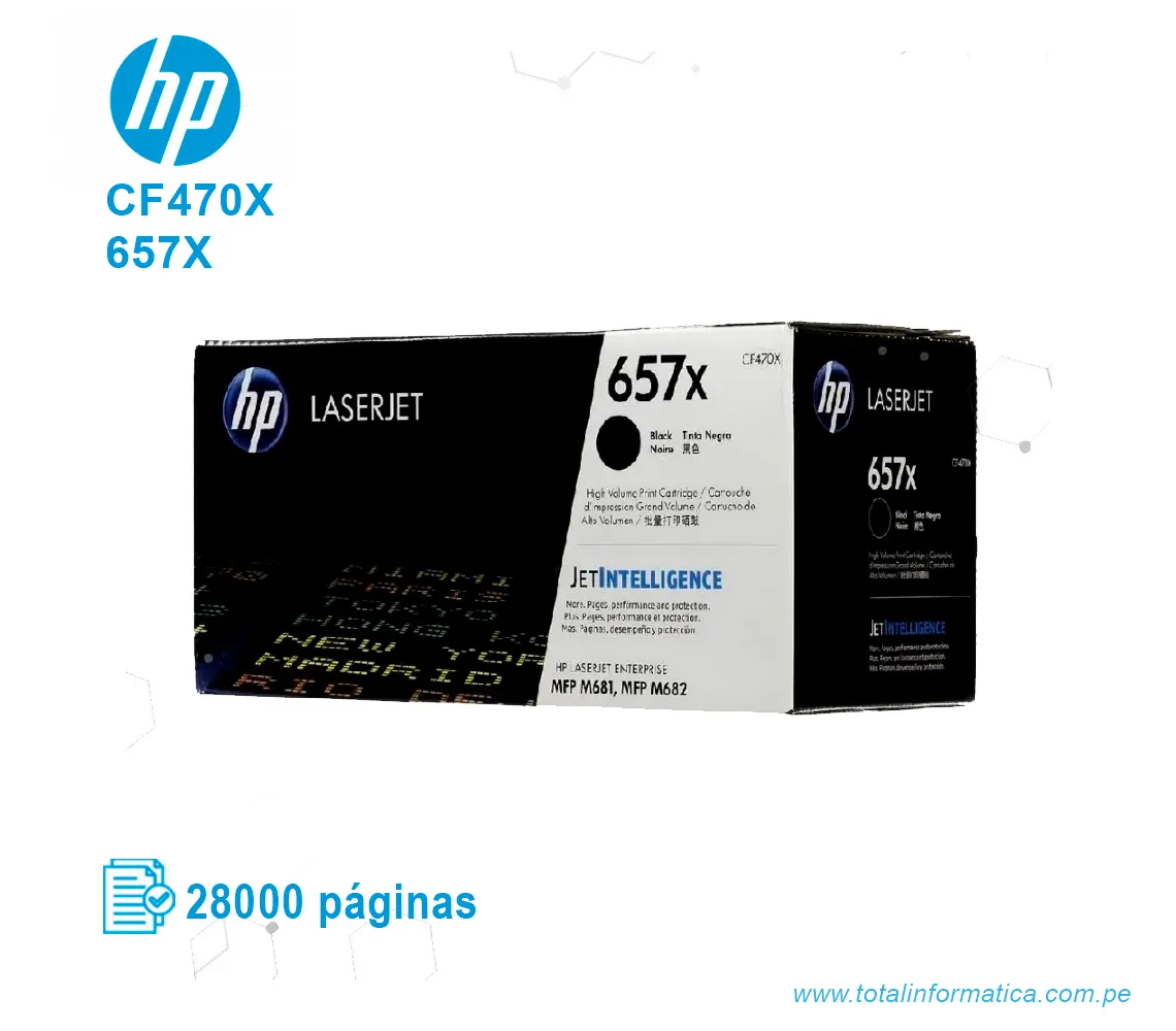 TONER HP 657X BLACK ( CF470X ) LENT M681 28KPG - imagen 1