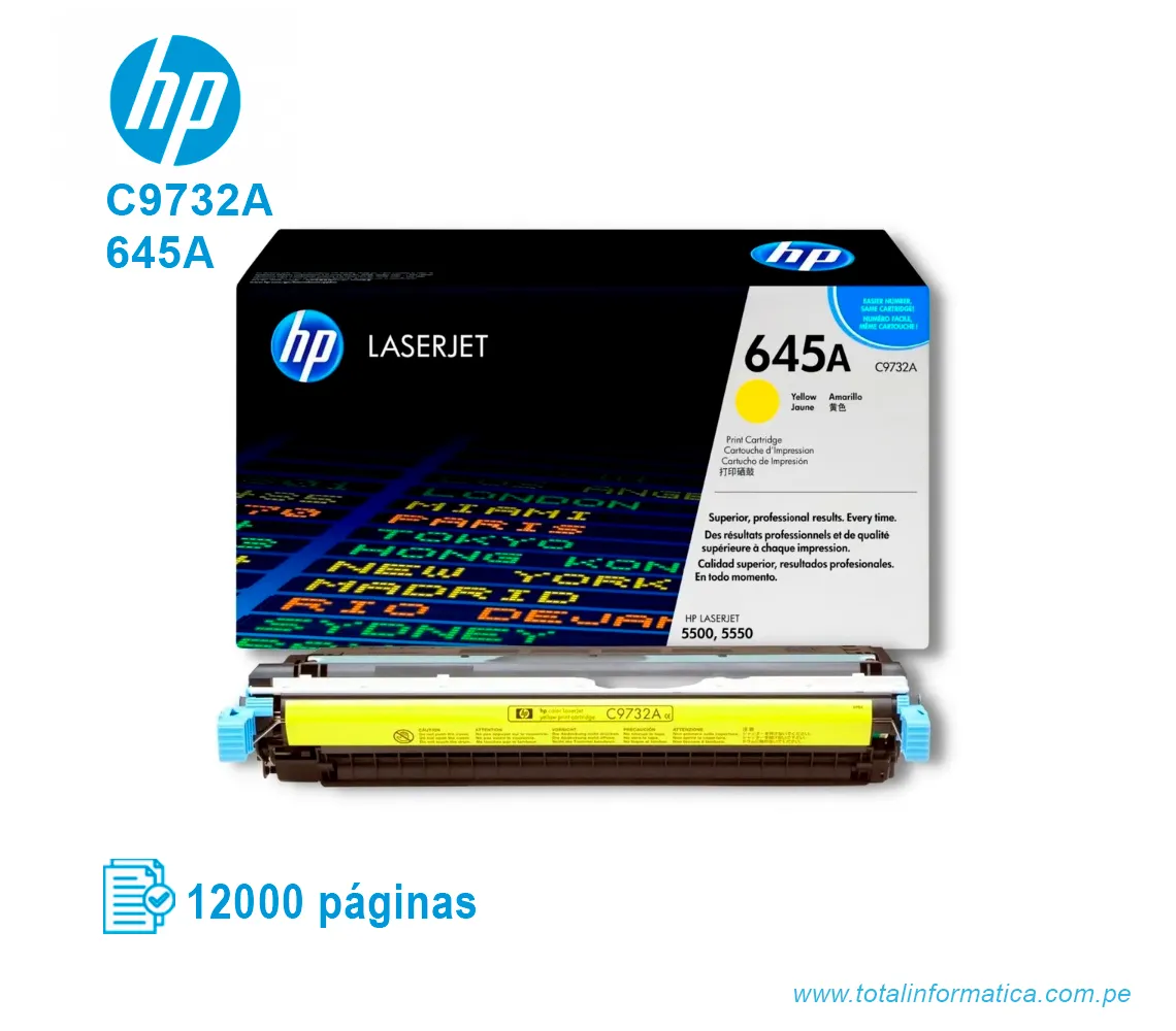 TONER HP 645A YELLOW ( C9732A ) LASERJET 5500, 12K PGS - imagen 2