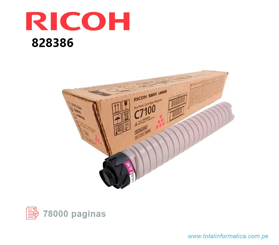 TONER RICOH 828386 MAGENTA PRO C7100 78KPG   - imagen 2